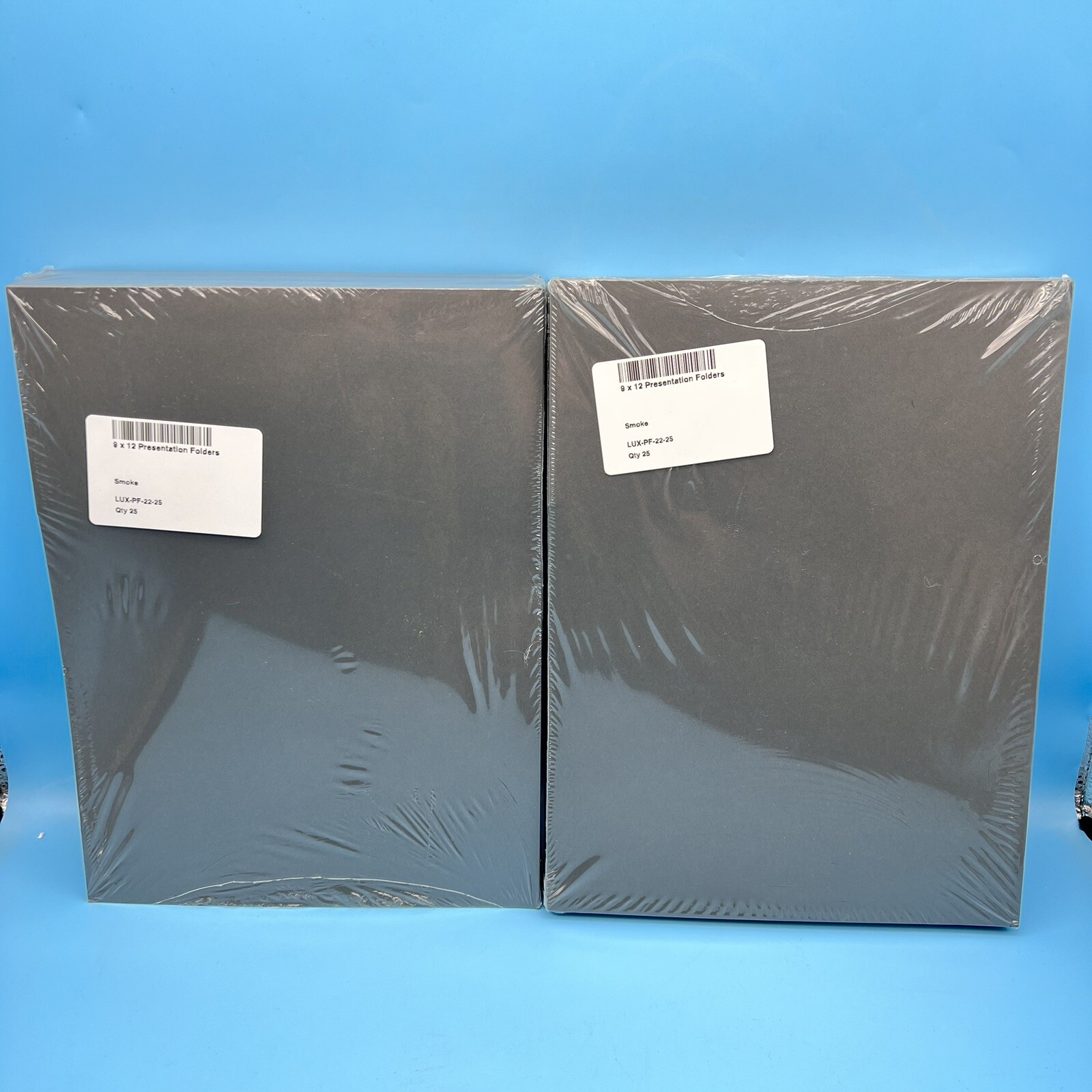 2x LUX 9 x 12 Presentation Folders Standard Two Pocket Smoke 25/Pack