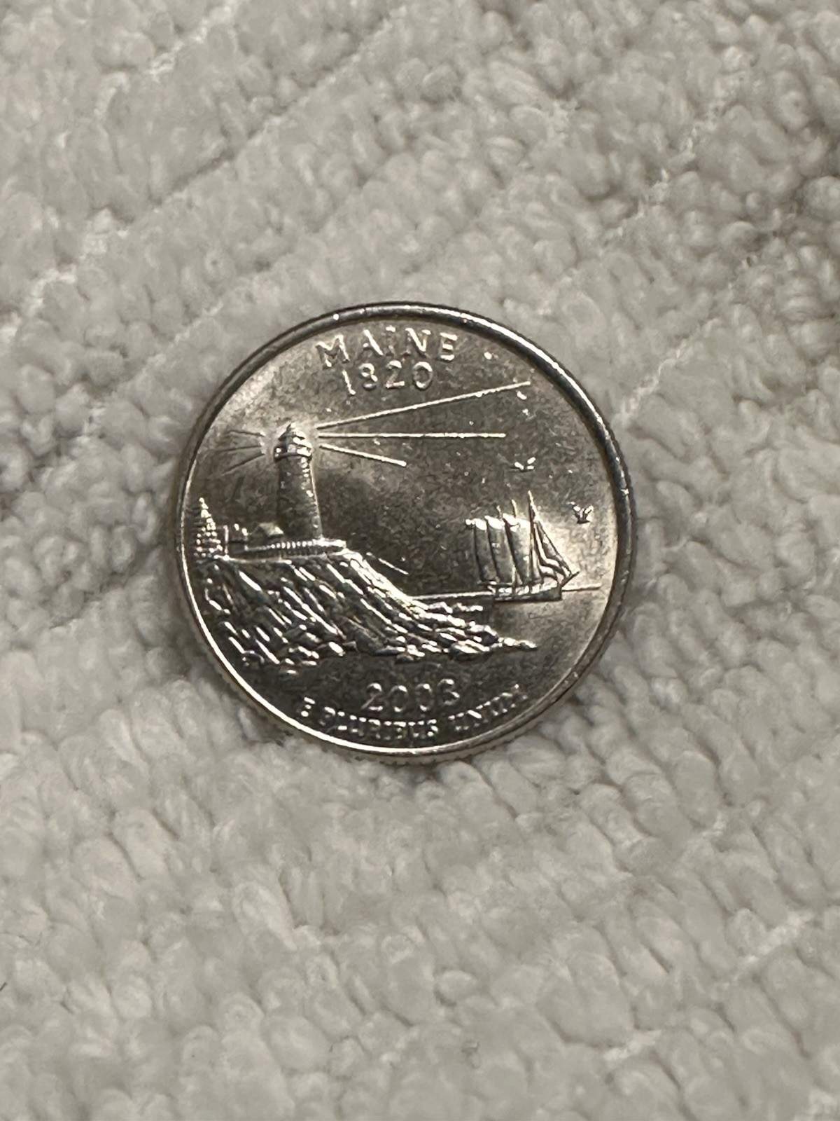 Rare 2003 D Maine State Quarter Coin Error Lighthouse Top