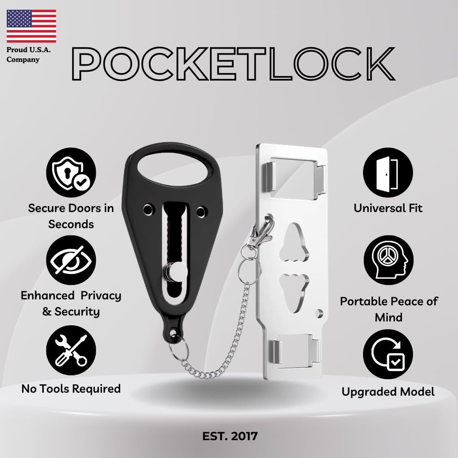 Portable Door Lock for Travel – Hotel Door Locks for Travelers Security &#
