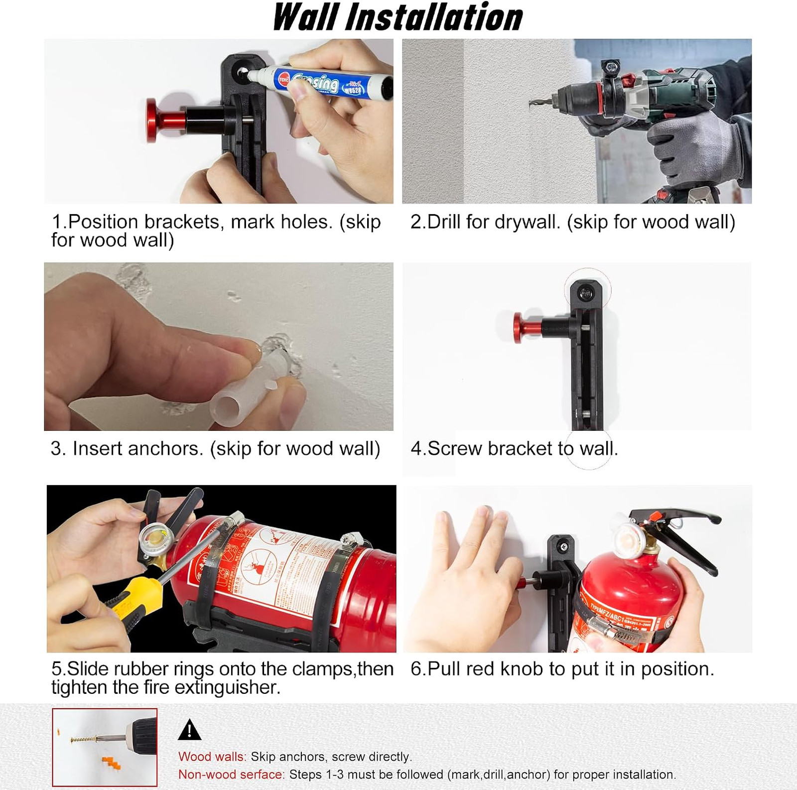 Fire Extinguisher Mount Universal Fit with Quick Release Clamps for Roll Bar