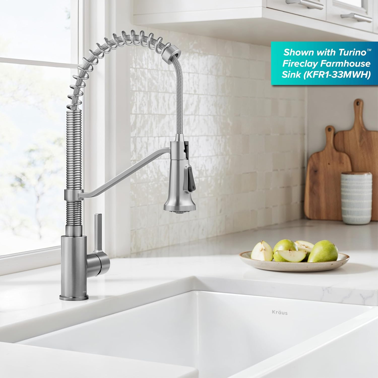 KRAUS Britt Spot-Free Stainless Steel 2-Function Pull-Down Kitchen Faucet