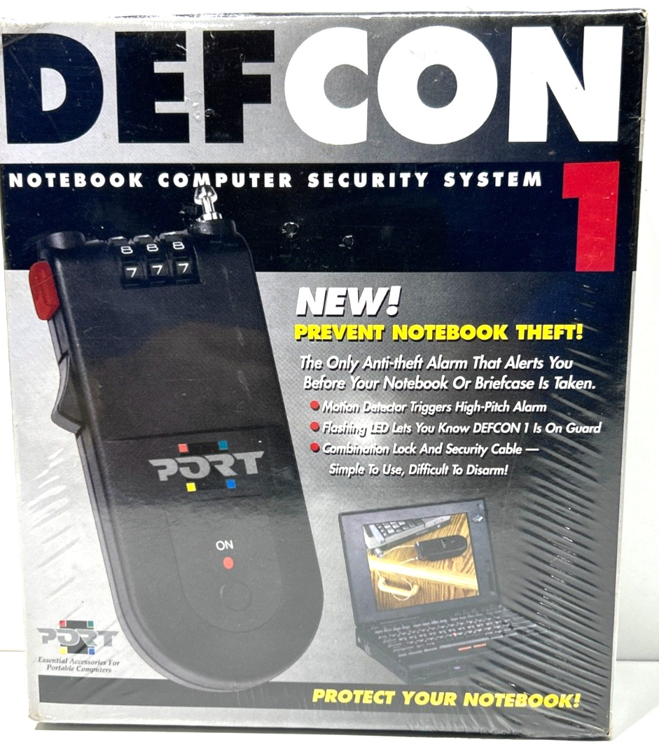 Port DEFCON 1 Notebook Computer Security System  Laptops & Notebooks, New