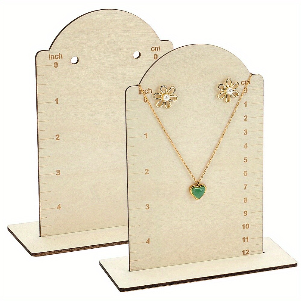 1Set Wooden Earring Display Stands Floral White 13x6x16cm