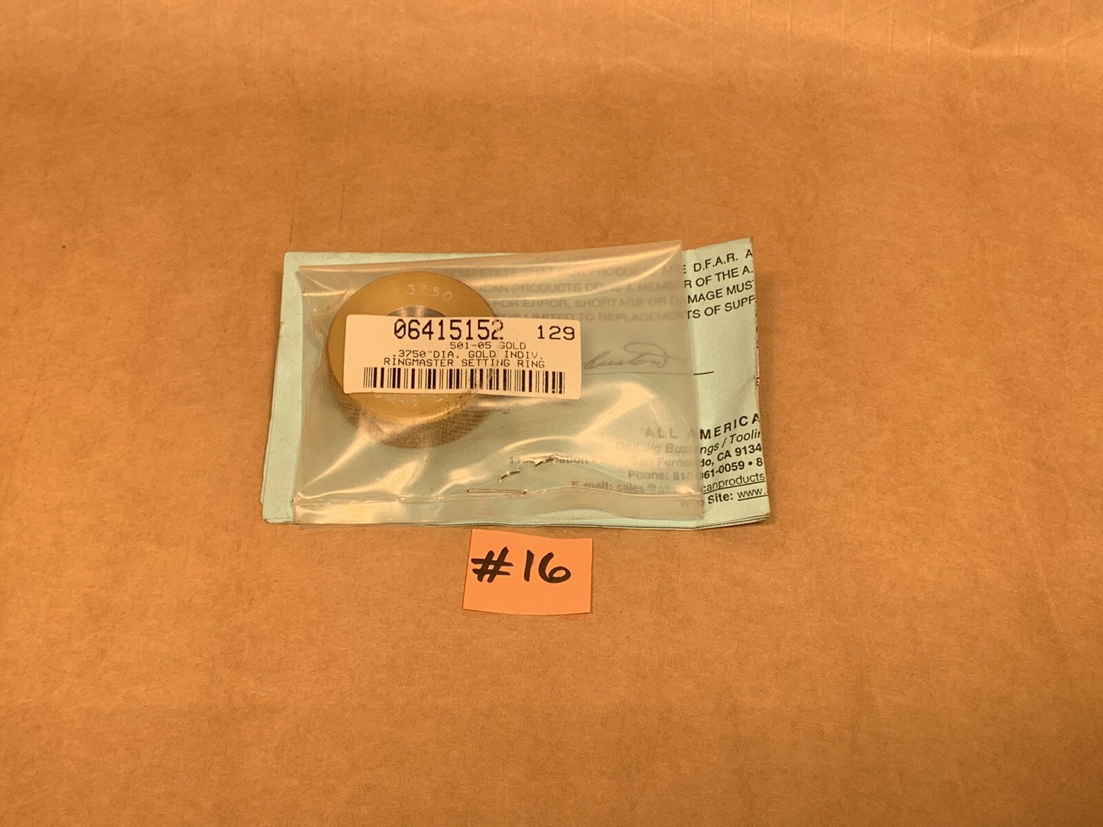 .3750 DIA Gold Ringmaster Setting Ring (Item#16)