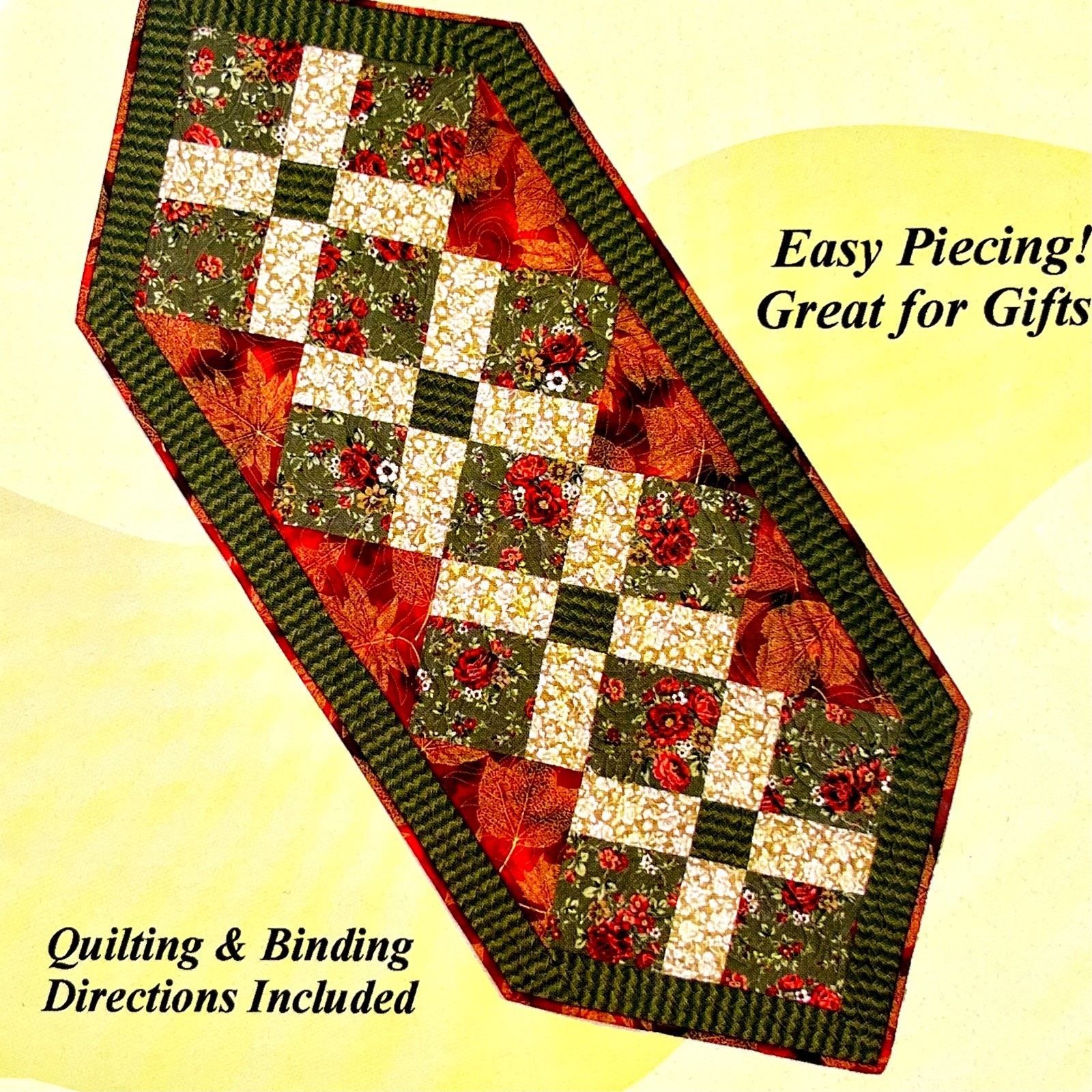 Table Runner Quilt Pattern: Four Across Runner GW15 by Graywood Designs