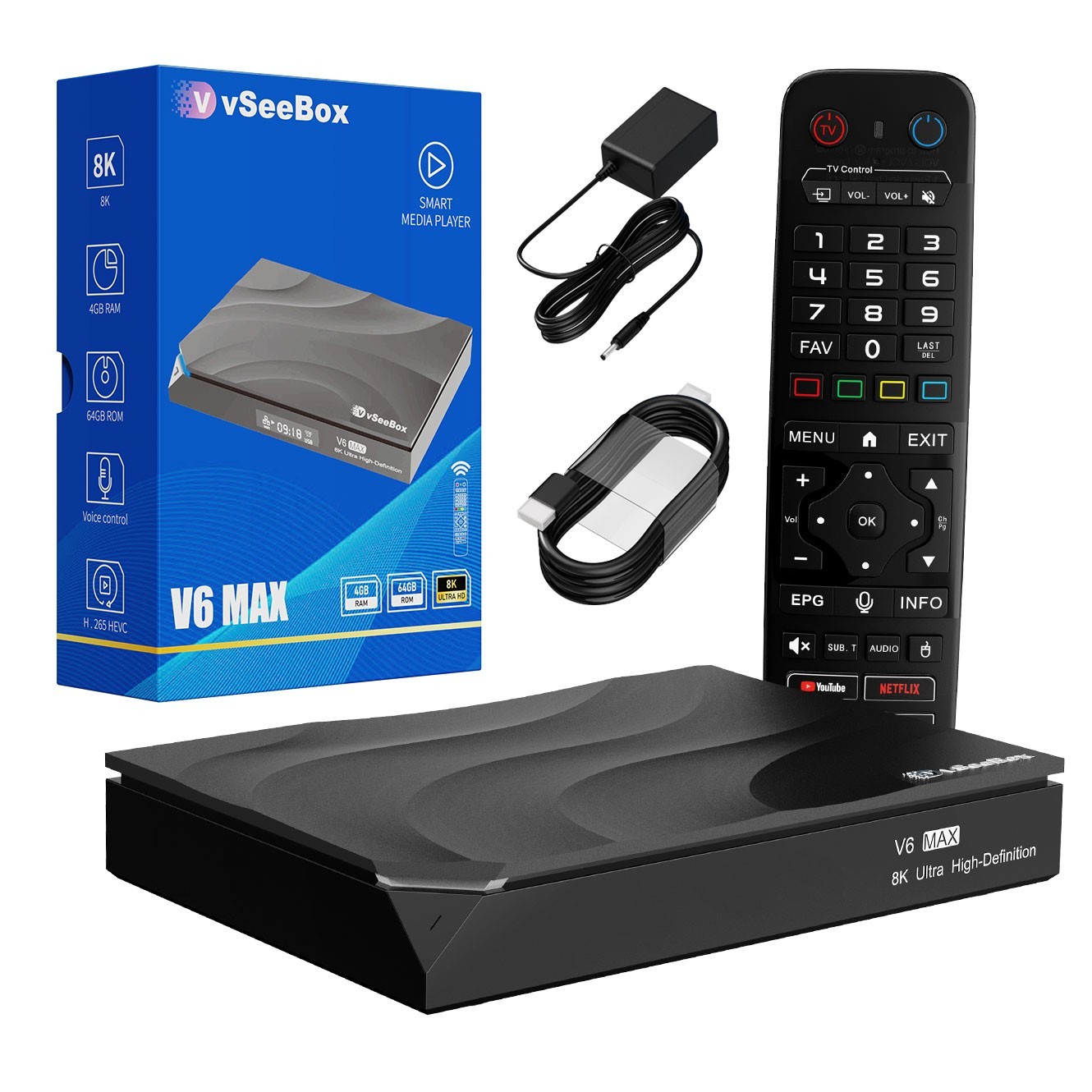 new 2026 vseebox v6 max Android 14 Device with 4GB+32GB, Dual-Band WiFi, Bluetoo
