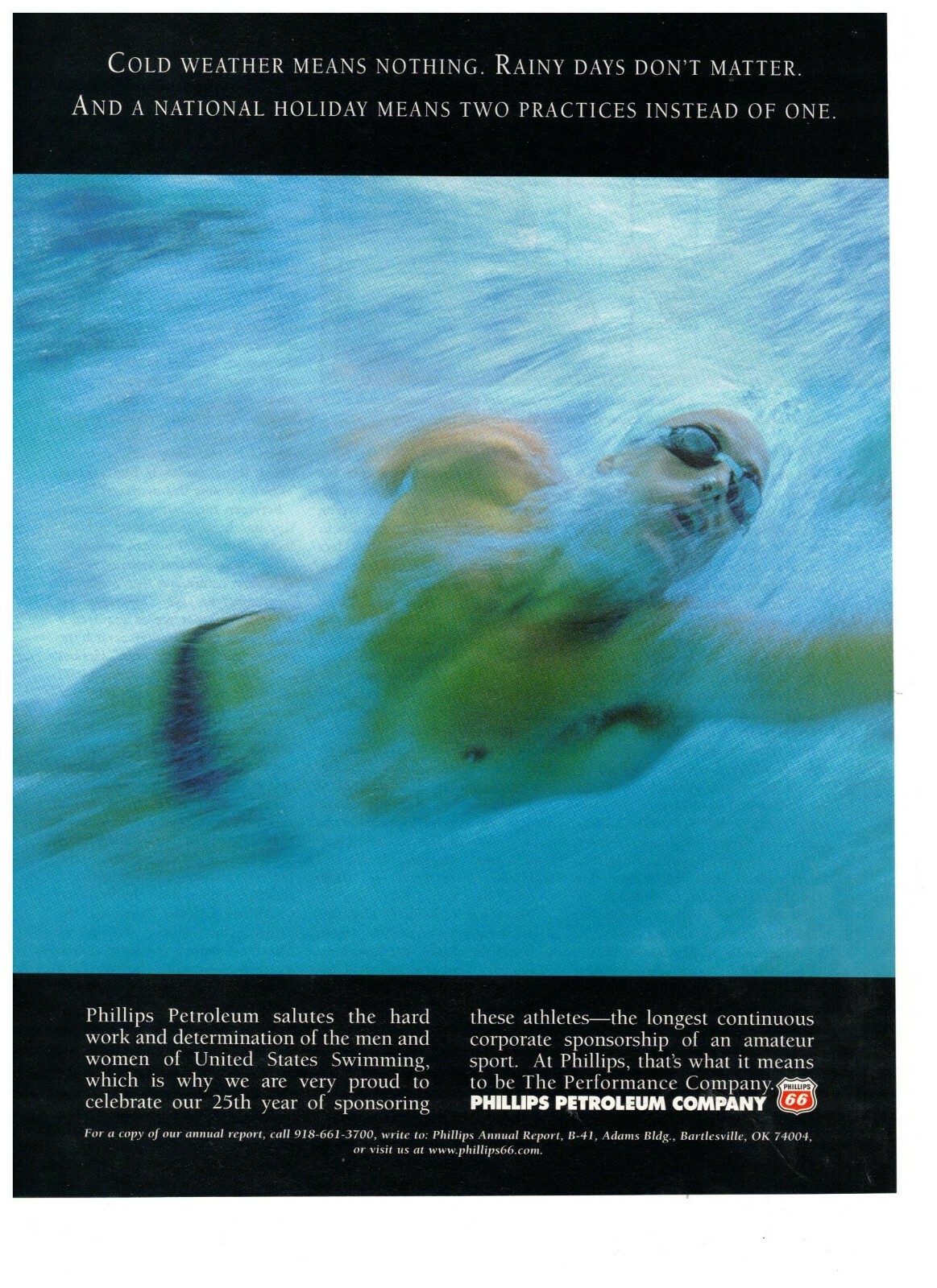1997 Phillips Petroleum Company American Swimming Vintage Print Advertisement