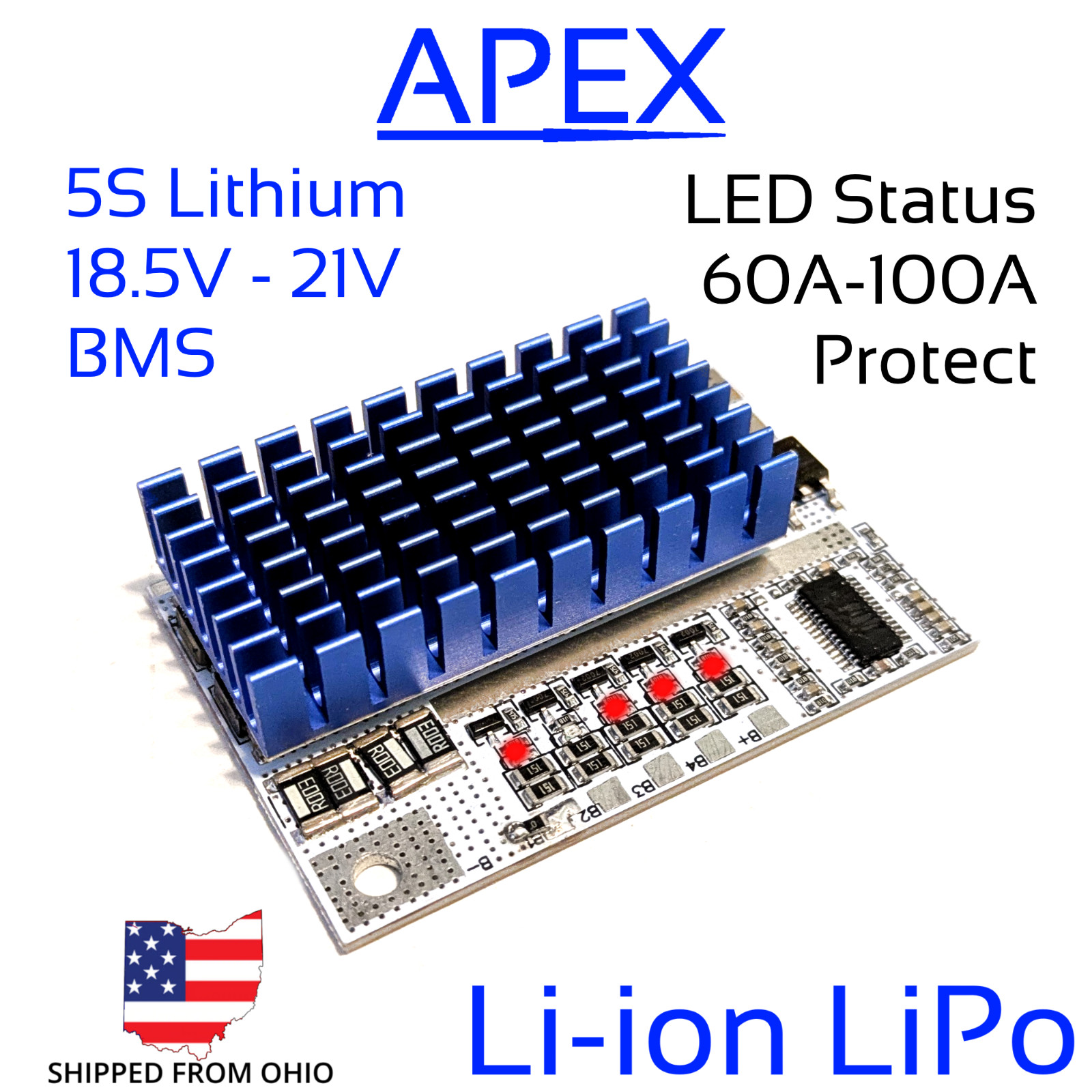 5S 60A 18.5v 21V Li-ion LiPo Lithium BMS Battery Balance 3.7v Cells
