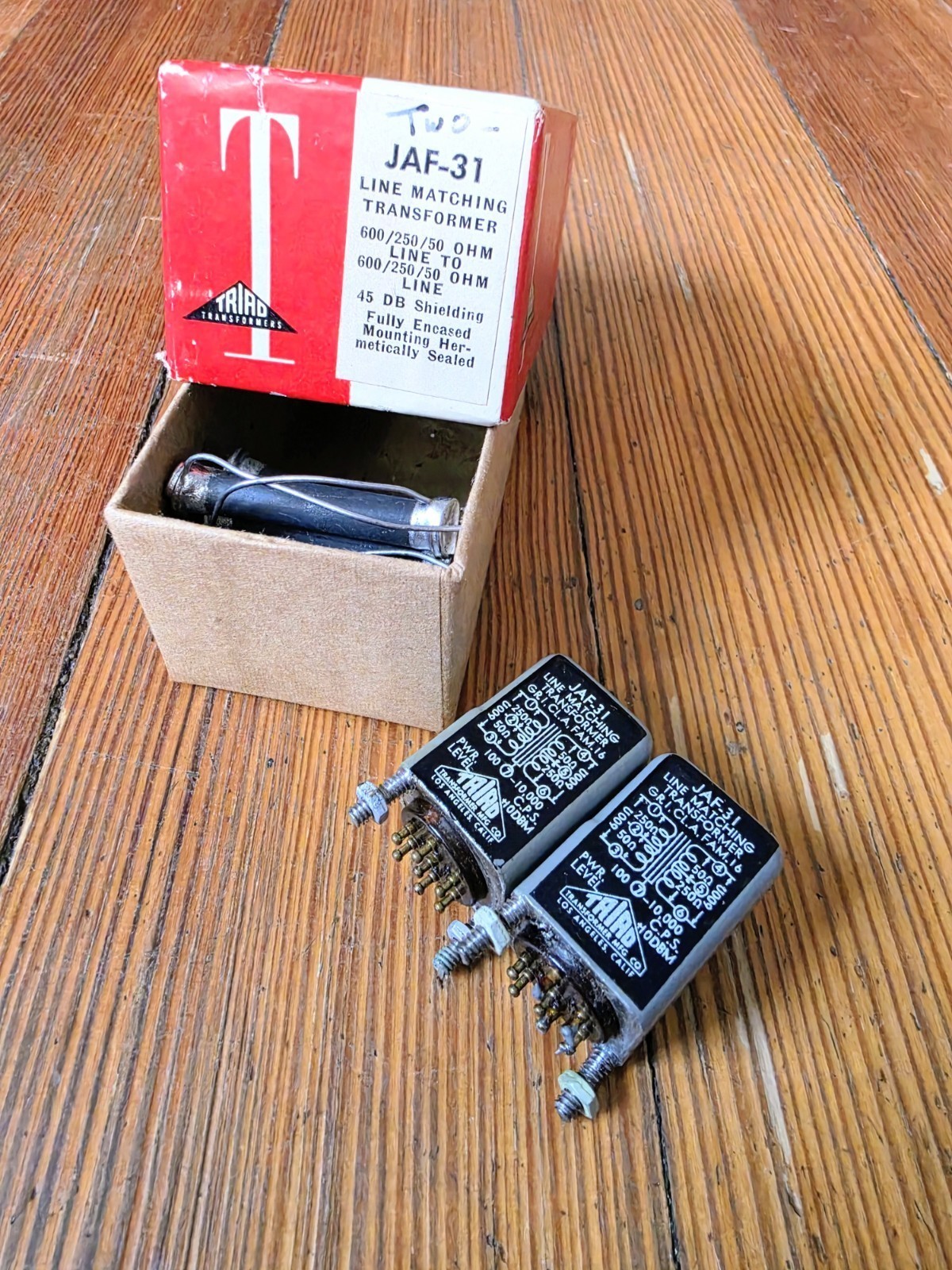 NOS Triad JAF-31 Line Matching Transformer Pair 600/250/50 Ohm w/ Box
