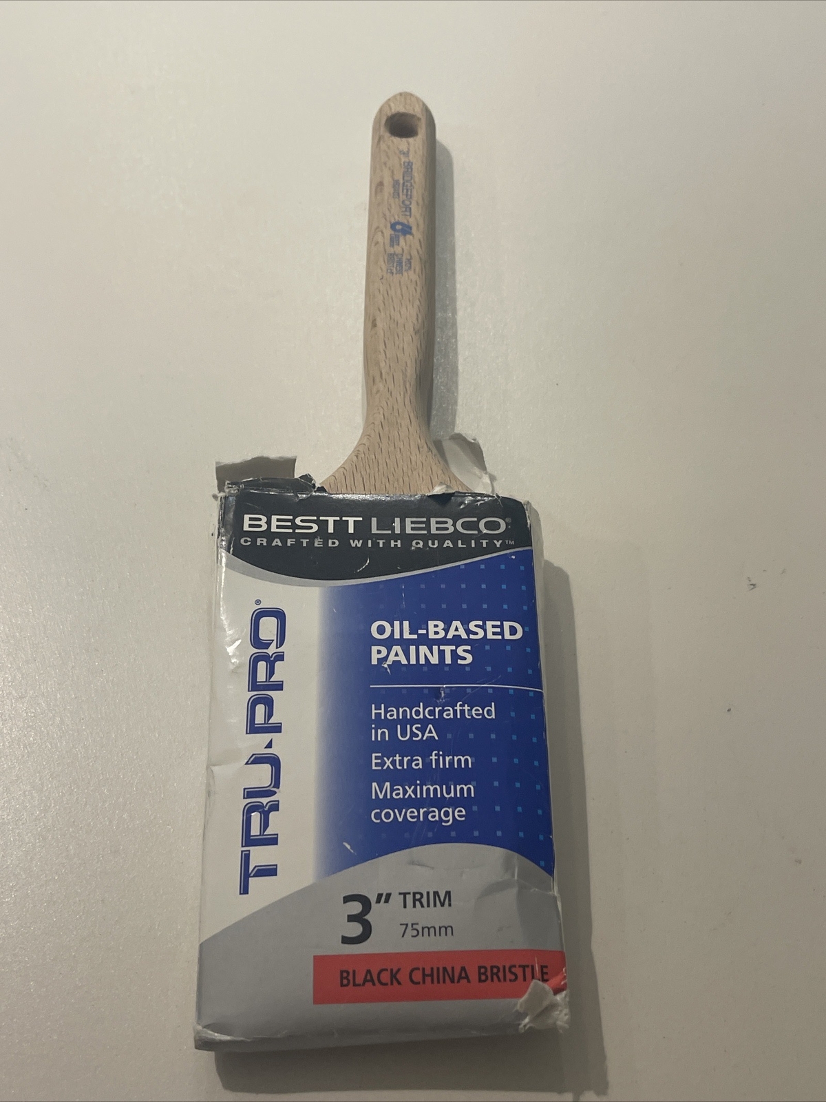 Bestt Liebco Tru Pro Bridgeport Paint Brush 3" Plat Black Bristle