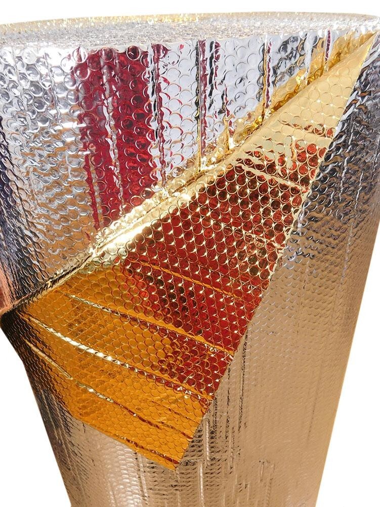 REFLECTIVE GOLD SILVER FOIL Double BUBBLE ROLL Insulation 2x5 HEAT RESISTANT