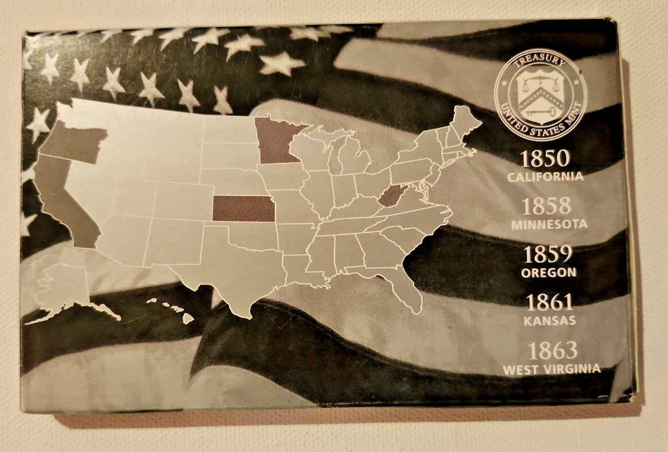 2005-S US Mint Silver Proof State Quarters Set, Box & COA, CA MN OR KS WV