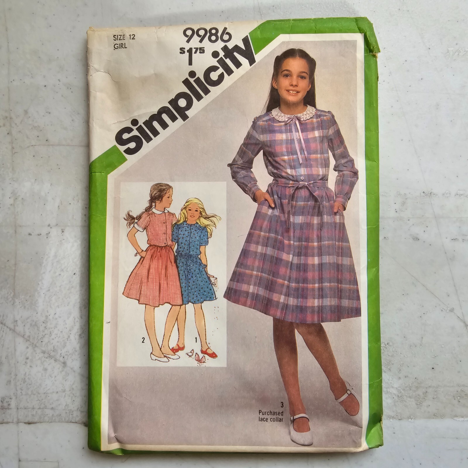 Vtg Simplicity Pattern 9986 Girl Dress Shirtwaist Elastic Waist Youth 14 CUT '81