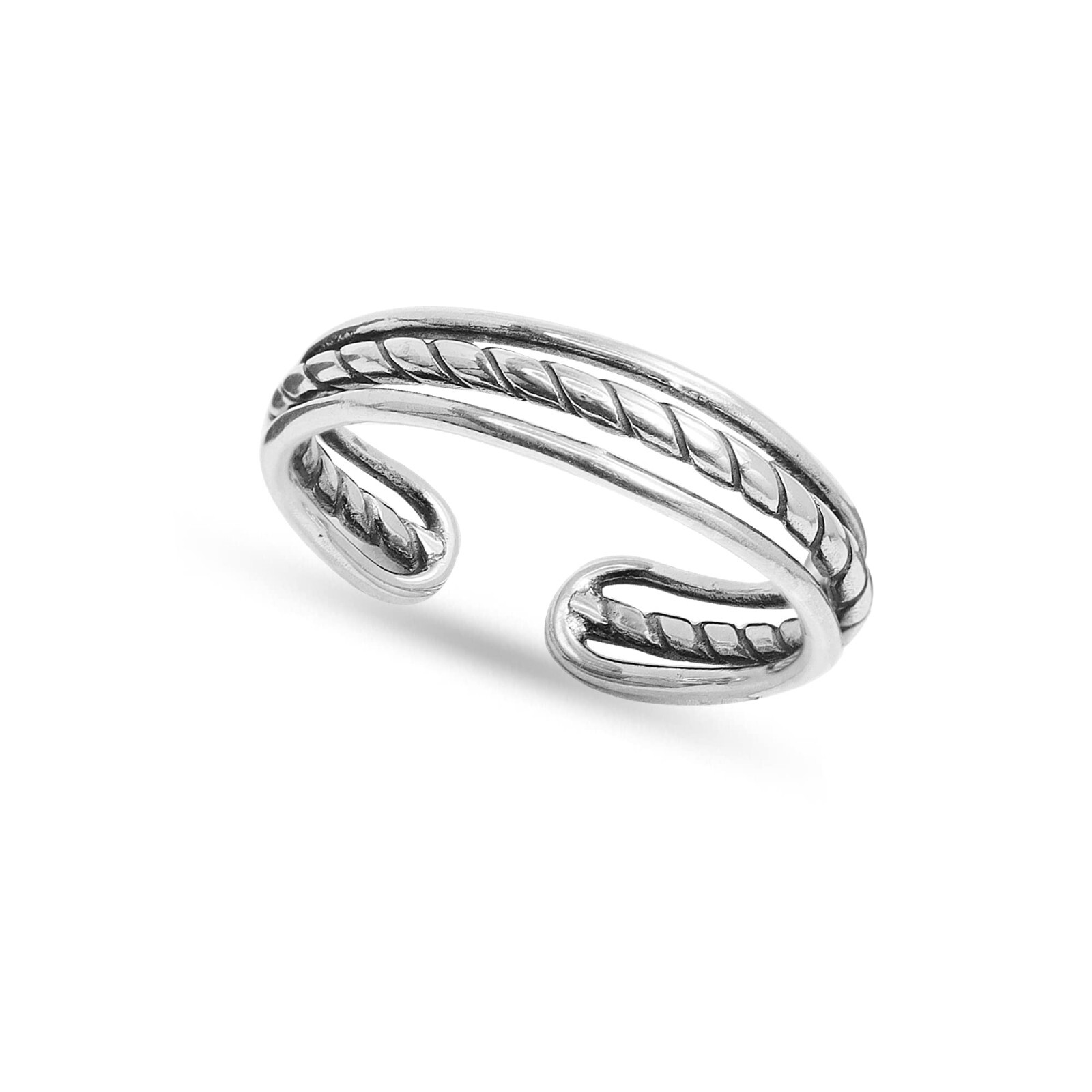 Real 925 Sterling Silver Hypoallergenic Open Adjustable Toe Rings for Women