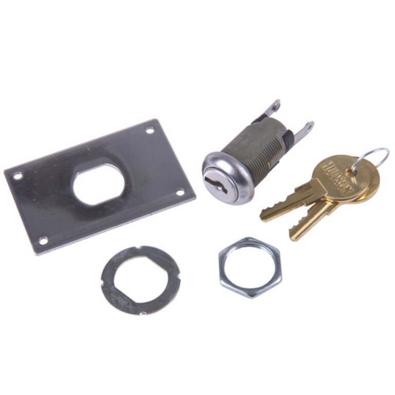 Garage Door Opener Cylinder with Mounting Plate Kit 2 Keys Keyed Alike/Random