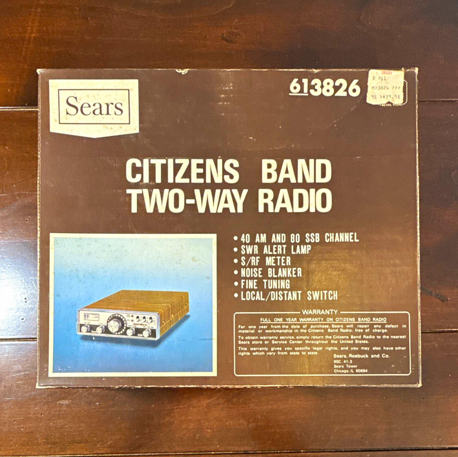 Sears RoadTalker 613826 CB Base Station Radio SSB 40 AM/80 SSB SWR Meter