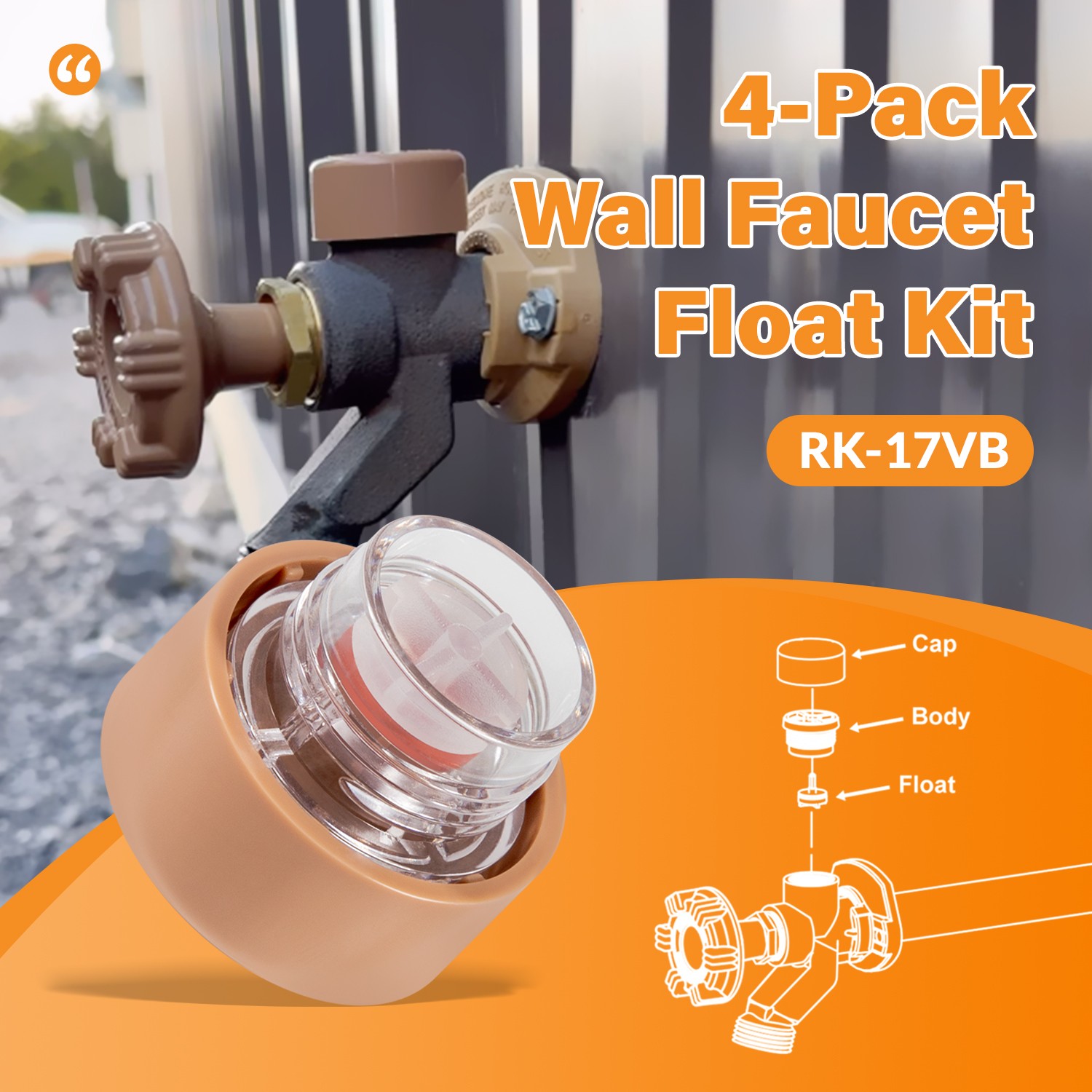 RK-17VB Vacuum Breaker Float Kit fit for Woodford Model 17 (4-Pack)