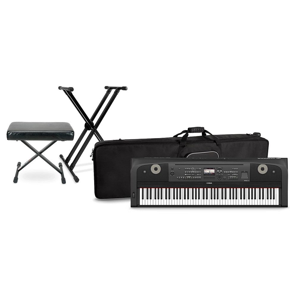 Yamaha DGX670 88key Arranger Piano Package wSoft CaseBenchStand Black