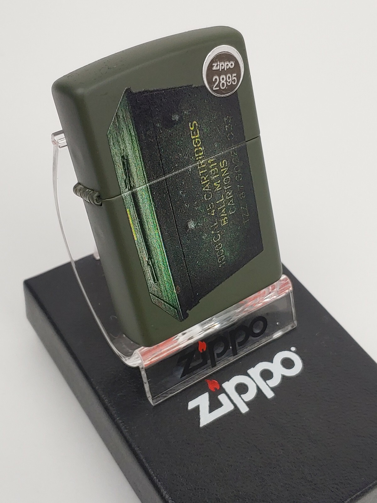 ZIPPO 221 AMMO CRATE Green Matte Lighter - NOV (K) 2021 - NEW/Never Fired!