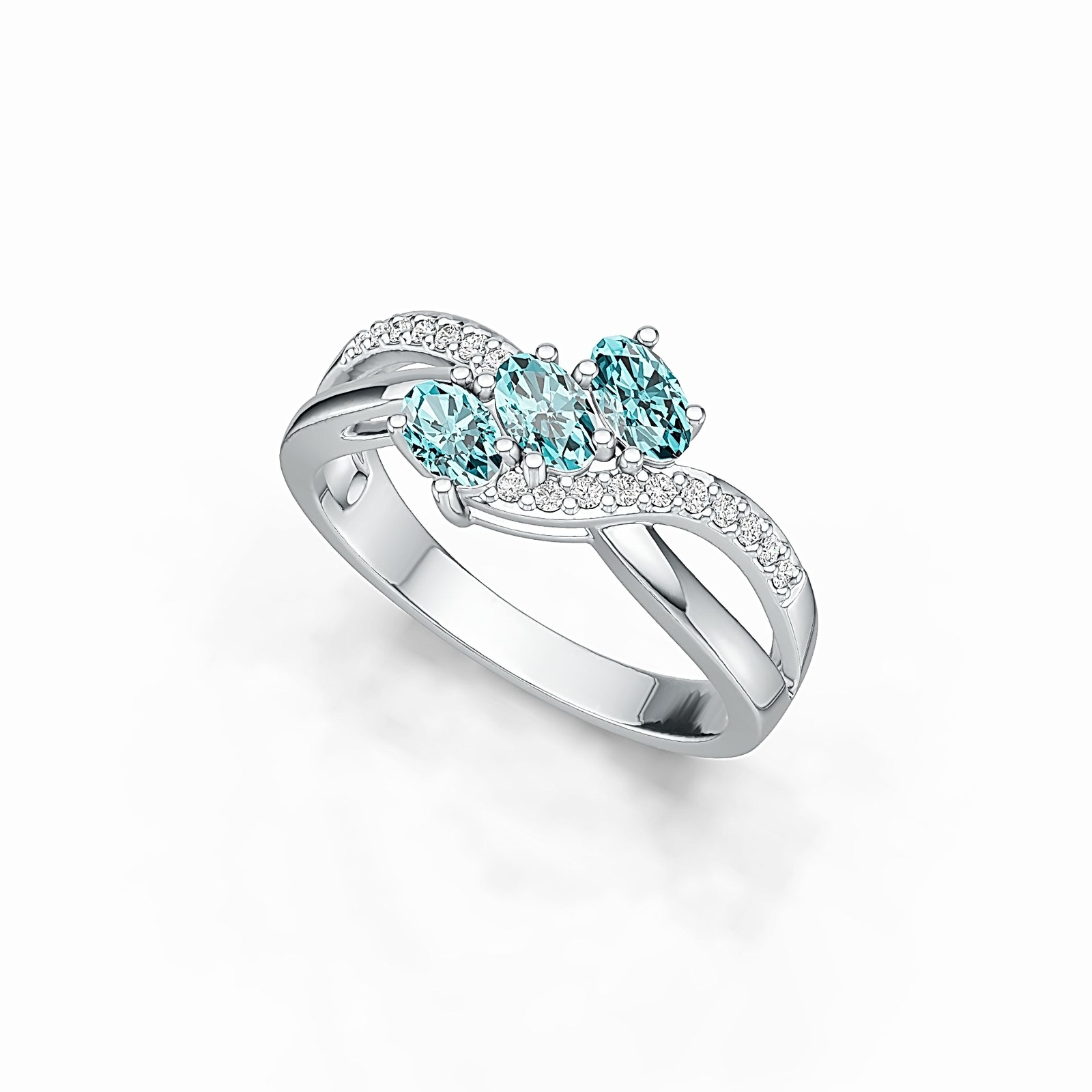 Sterling Silver Semi Mount Ring Setting Oval OV 5x3mm White Topaz or Moissanite