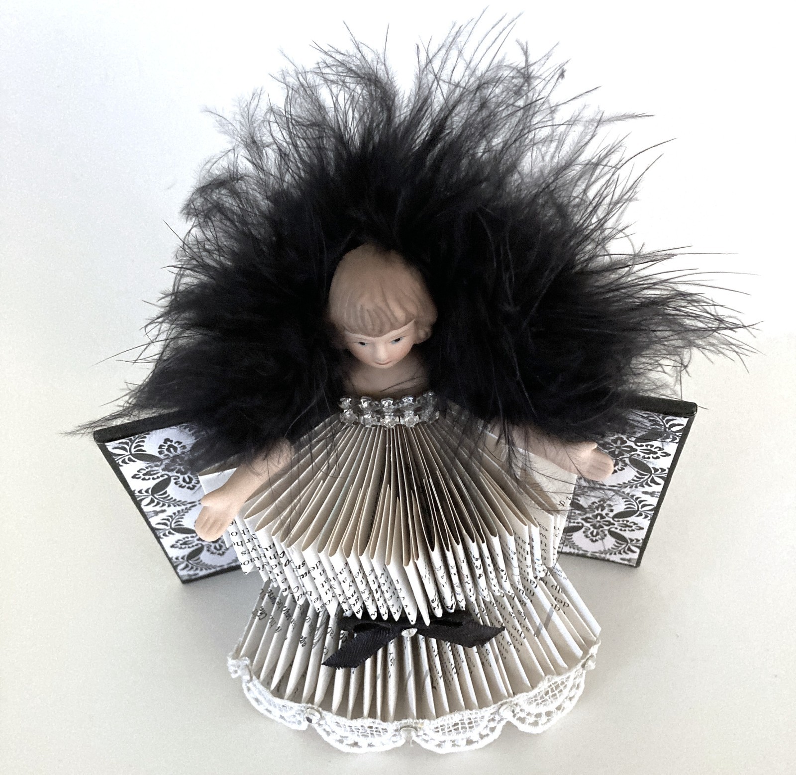 Altered Art Book Doll Assemblage OOAK Handmade Signed Unique Book Lover