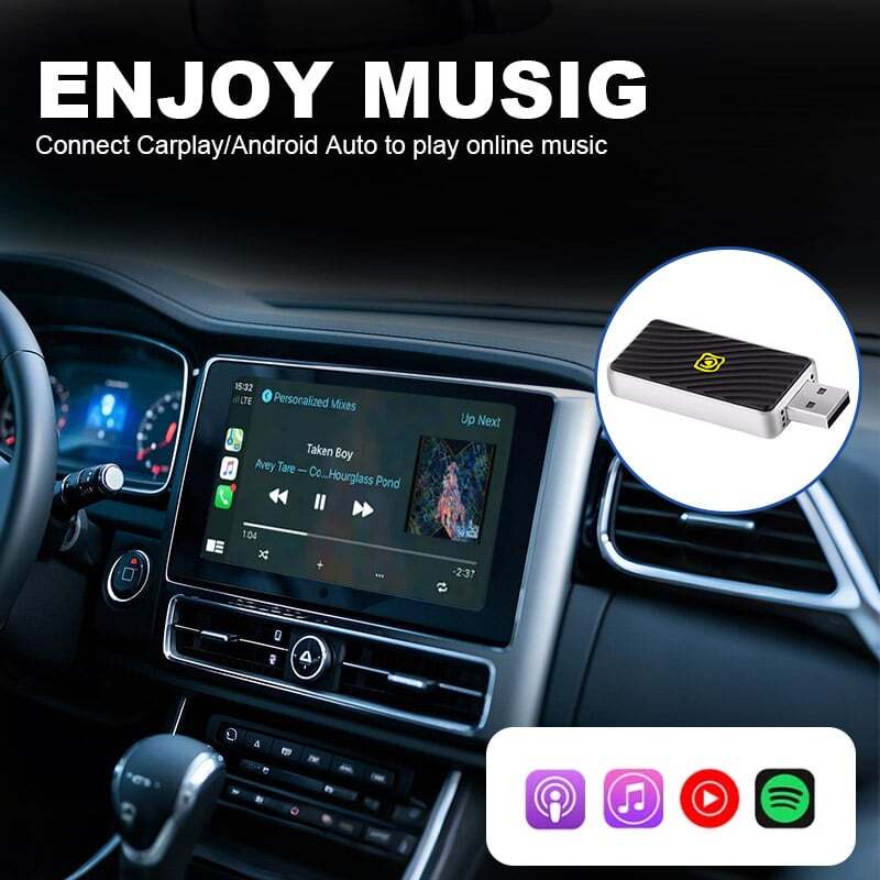 Mini Wireless CarPlay Adapter Bluetooth Auto Connection Plug & Play USB Dongle