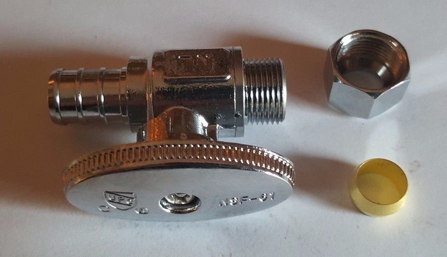 40 PIECES 1/2" PEX X 3/8"OD BRASS 1/4 TURN STRAIGHT STOP VALVE (LEAD-FREE)