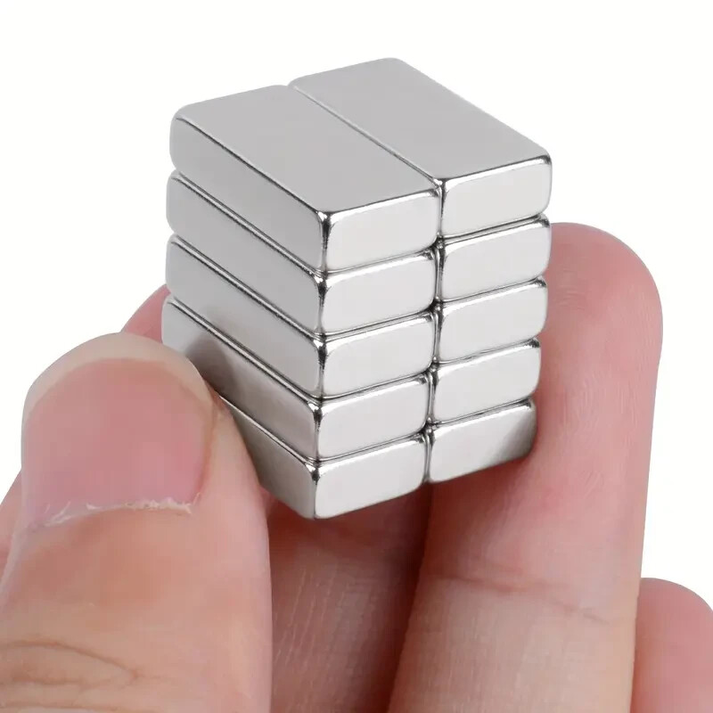 10-Pack Versatile & Powerful Rectangular Metal Magnets (20x10x5mm) - Durable, Co