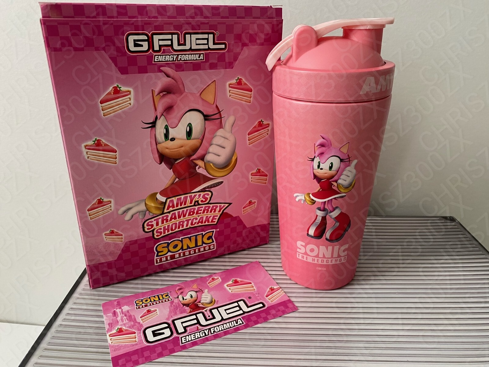 GFUEL Sonic The Hedgehog Amy Shortcake Collector's Box Metal Shaker ONLY G FUEL