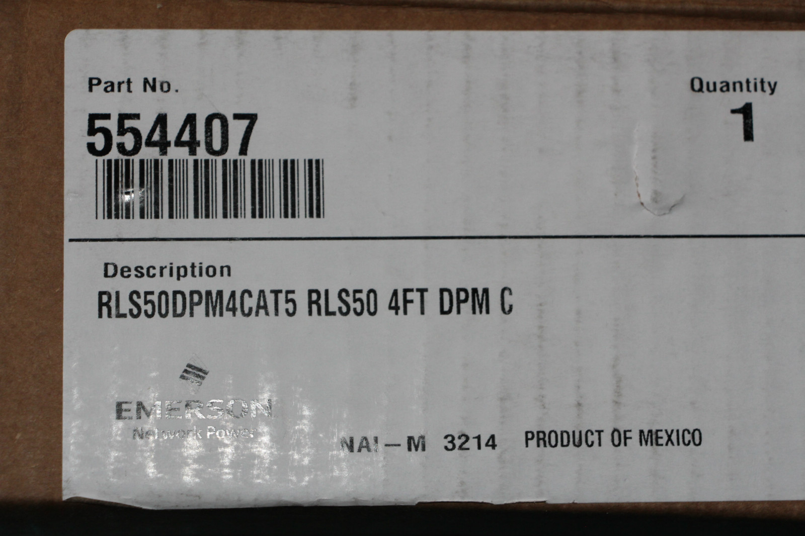 Emerson Network Power 554407 Block RLS50DPM4CAT5 RLS50 4FT DPM C New