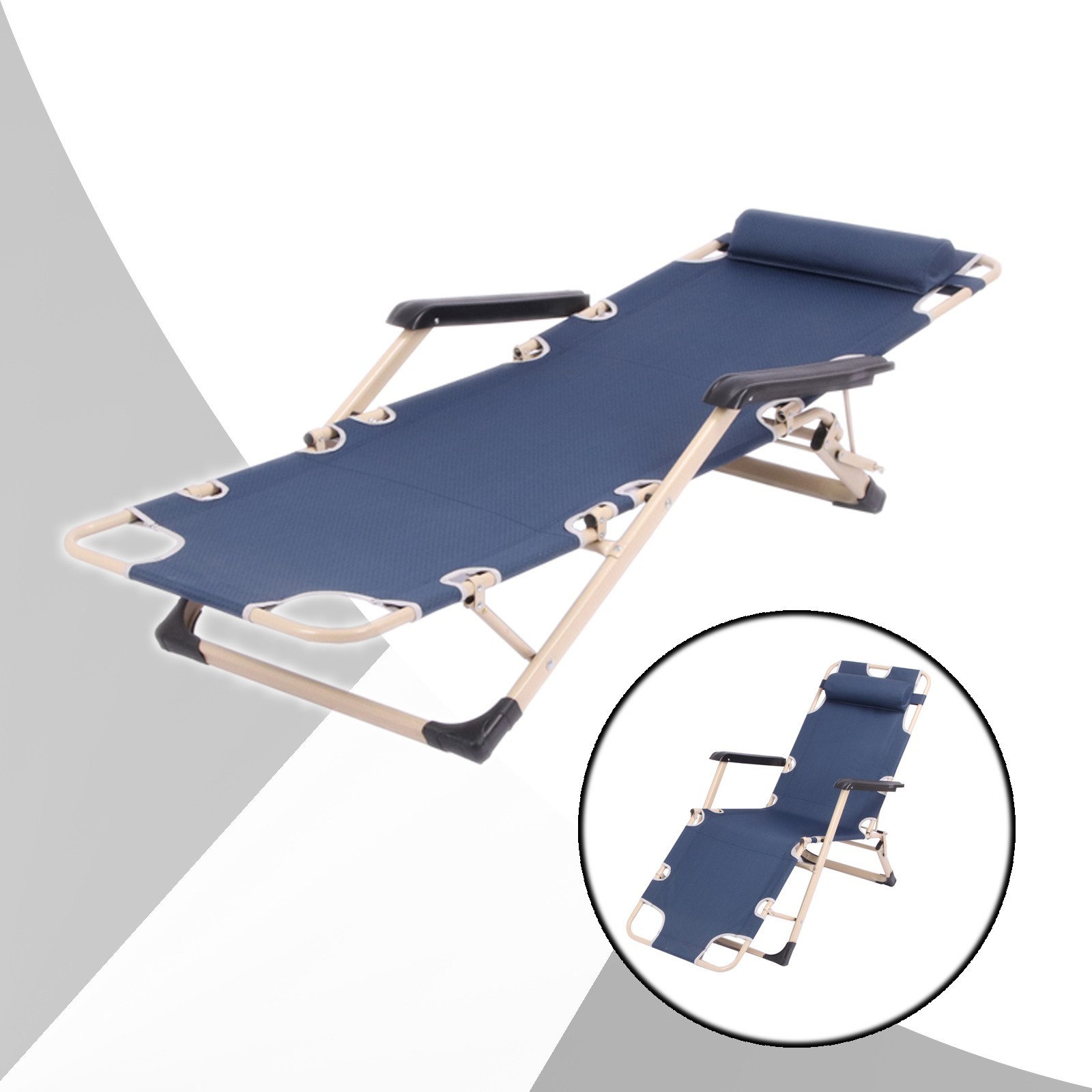 Steel Frame Folding Chair 441 lb Capacity Expanded Dimensions 70.1*20.5*9.8"