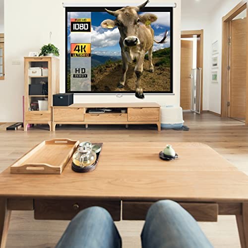 INLAND ProHT 84" 16:9 Aspect Ratio, Pull Down Projector Screen, - 05350
