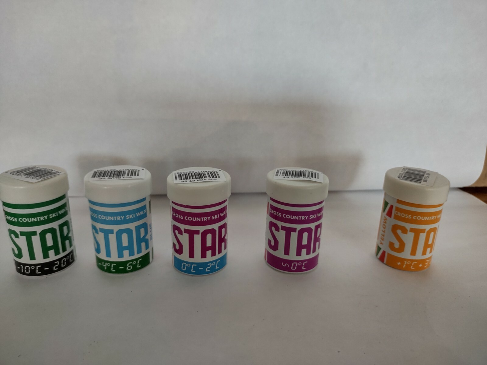Star Ski Kick Wax kit- 5 waxes green, blue, 2 violets, and a yellow grip wax!