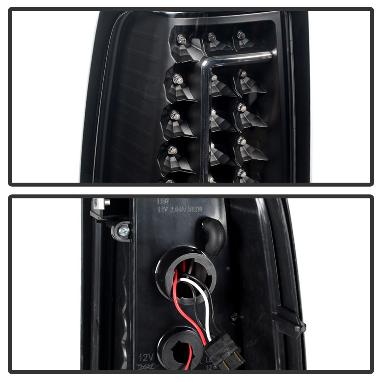 2003-2006 Chevy Silverado 1500 2500HD 3500 Black LED Tail Lights Brake Lamps Set