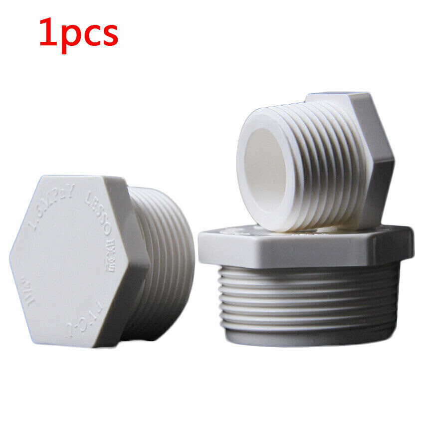 PVC Male Thread Blanking Cap Stop End PluggingBSPT 1/2" 3/4" 1" 11/4" 11/2" 2"