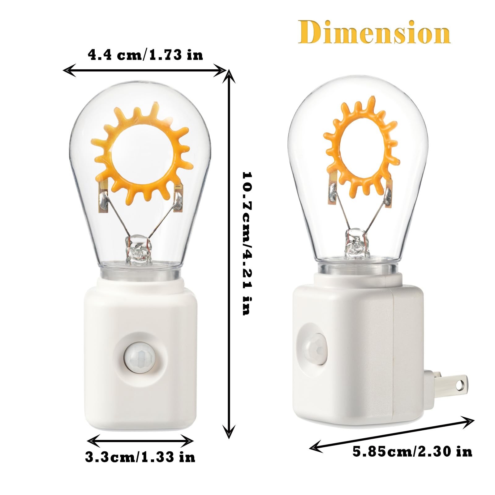 Unique Gift, Night Light with Motion , Filament Design, Dimmable 2200K Warm W...