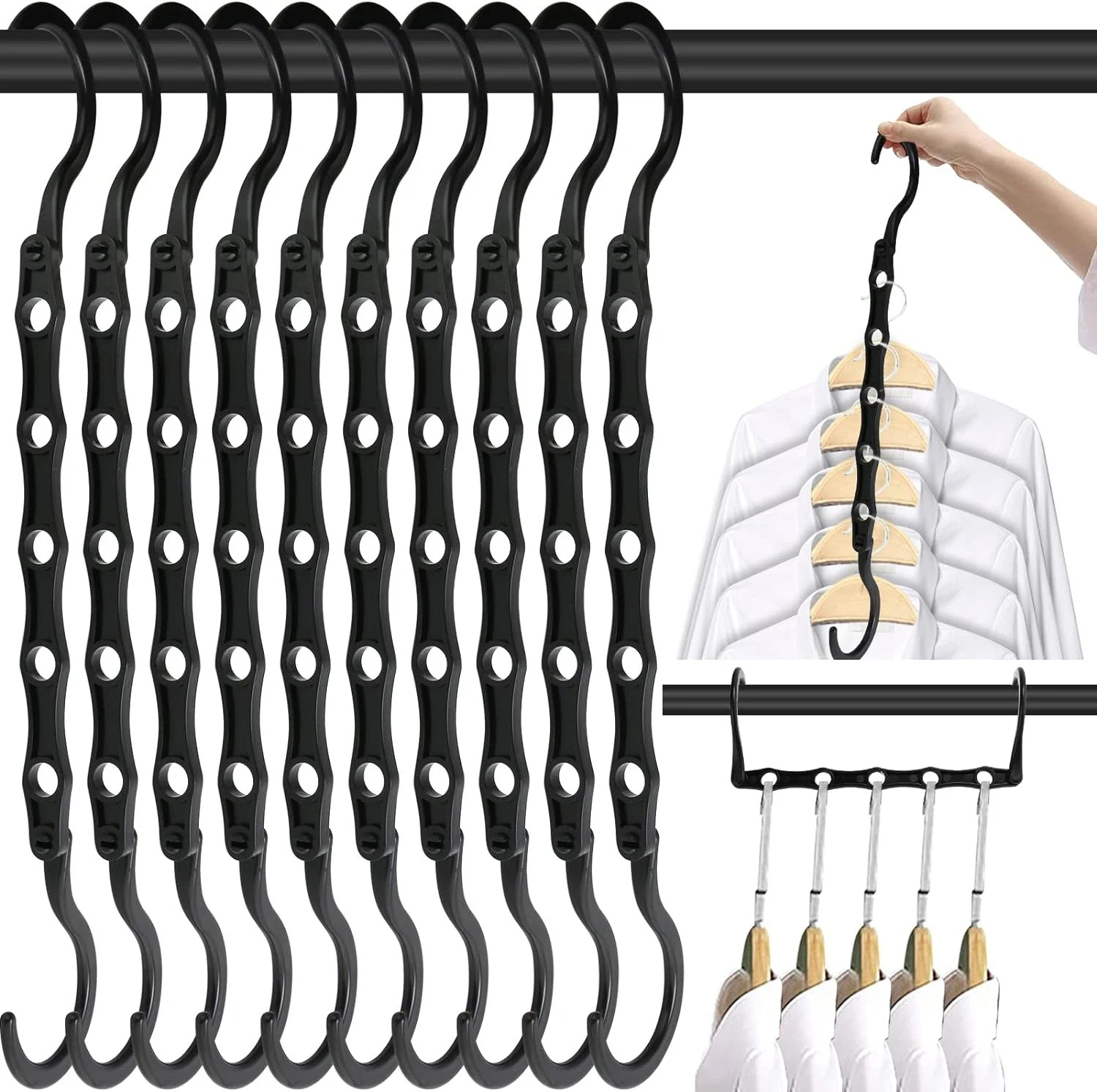 10 Pack Magic Hangers Space Saving Hangers Closet Space Saver Hanger Organizer