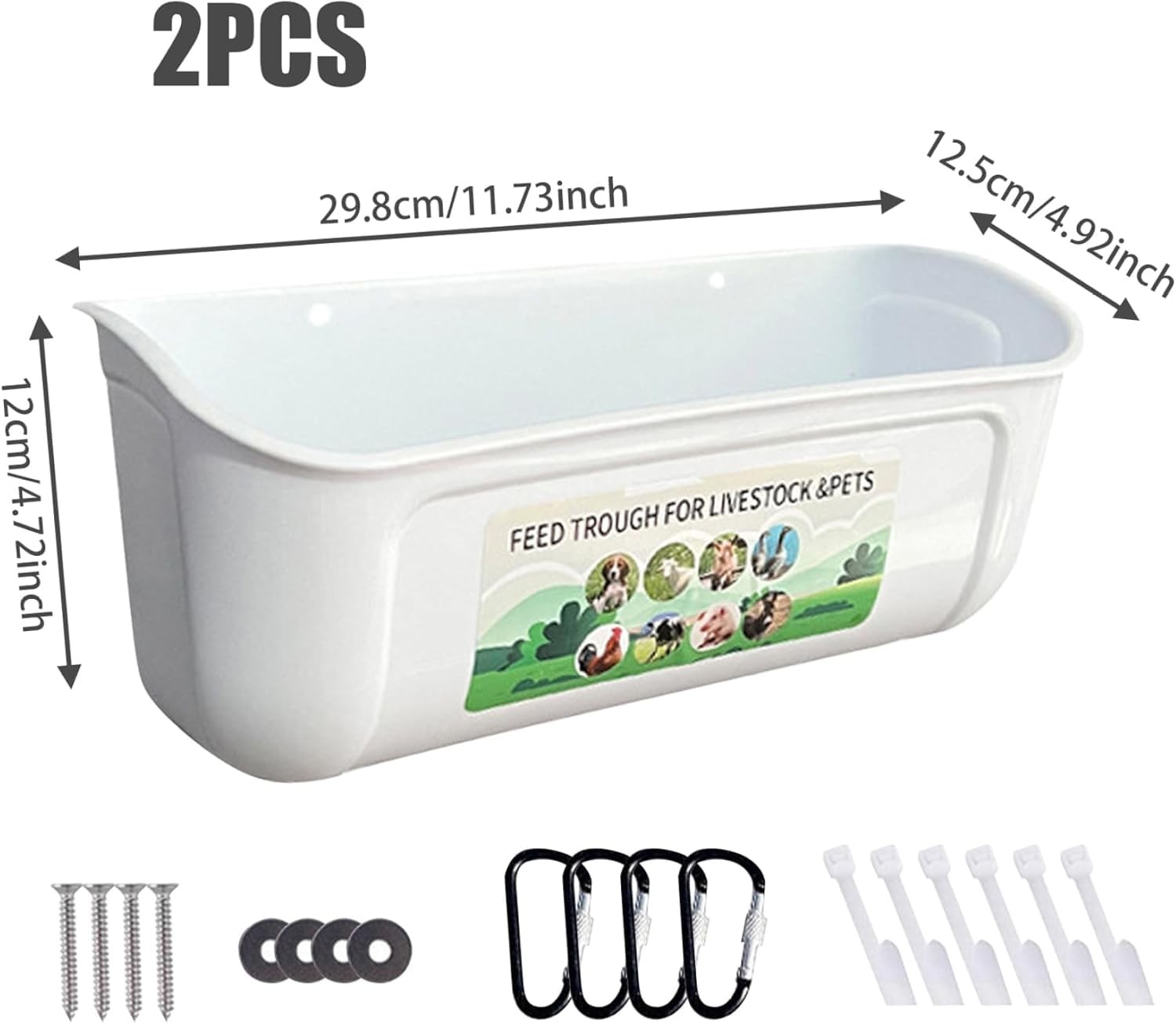 2 Pack Chicken Duck Dog Feeder, Poultry Feeders and Waterers, Hanging Goat Feede