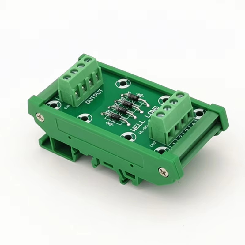 DIN Rail Mounted 4-Channel Diode Protection Module IN4007 1A/1200V Diode