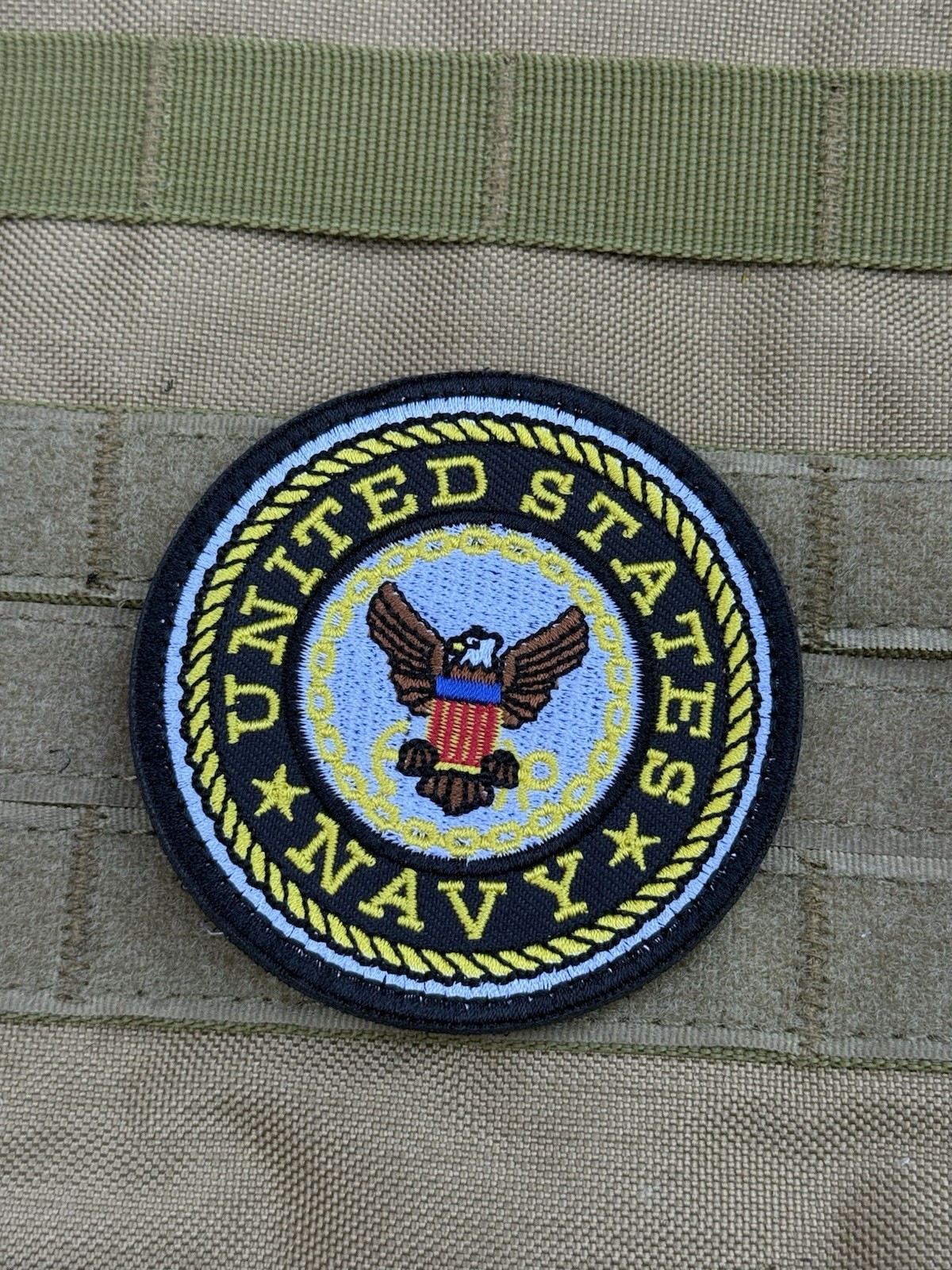US NAVY Emblem Crest Patch With Tactical Hook Loop Backing