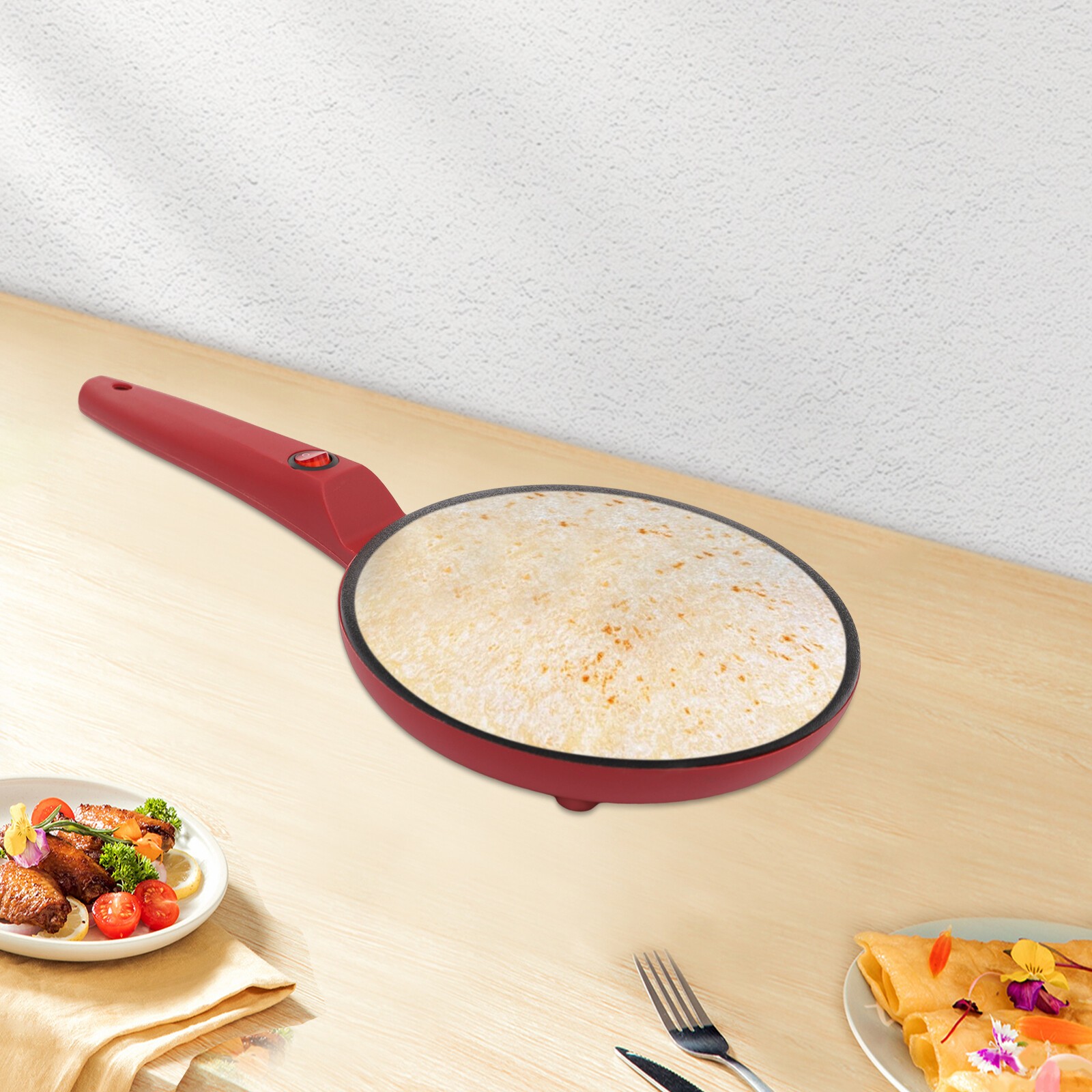 Electric 8" Crepe Maker NonStick Pancake Baking Pan Frying Griddle Machine Pan