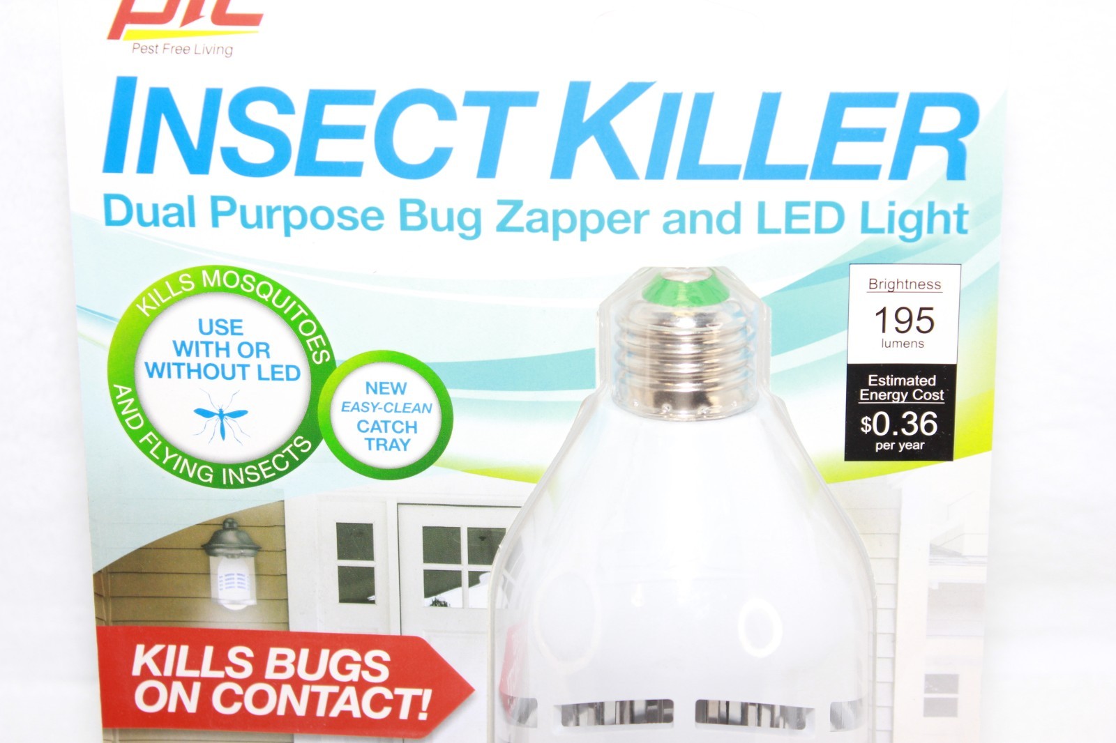 Pic INSECT KILLER Dual Purpose Bug Zapper & LED Light Kills Bugs On Contact NEW