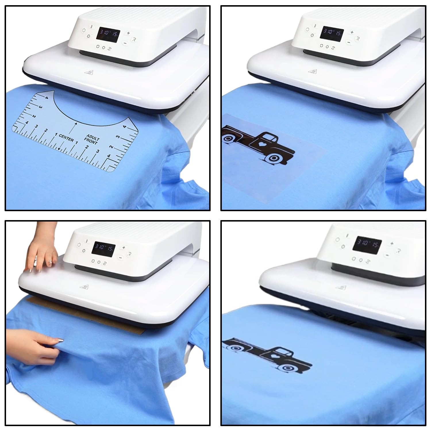Tshirt Ruler Guide for Vinyl Alignment, for Heat Press, Alignment 12Pcs