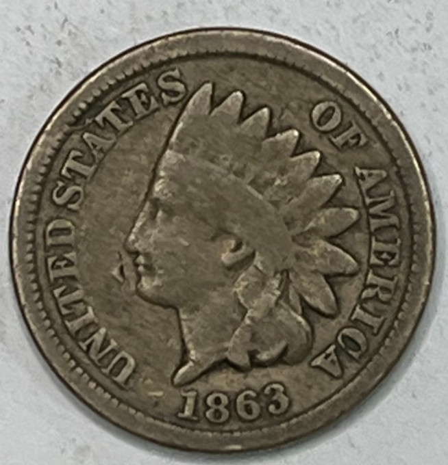 1863 Indian Head Penny, Nice Condition with Certificate of Authenticity