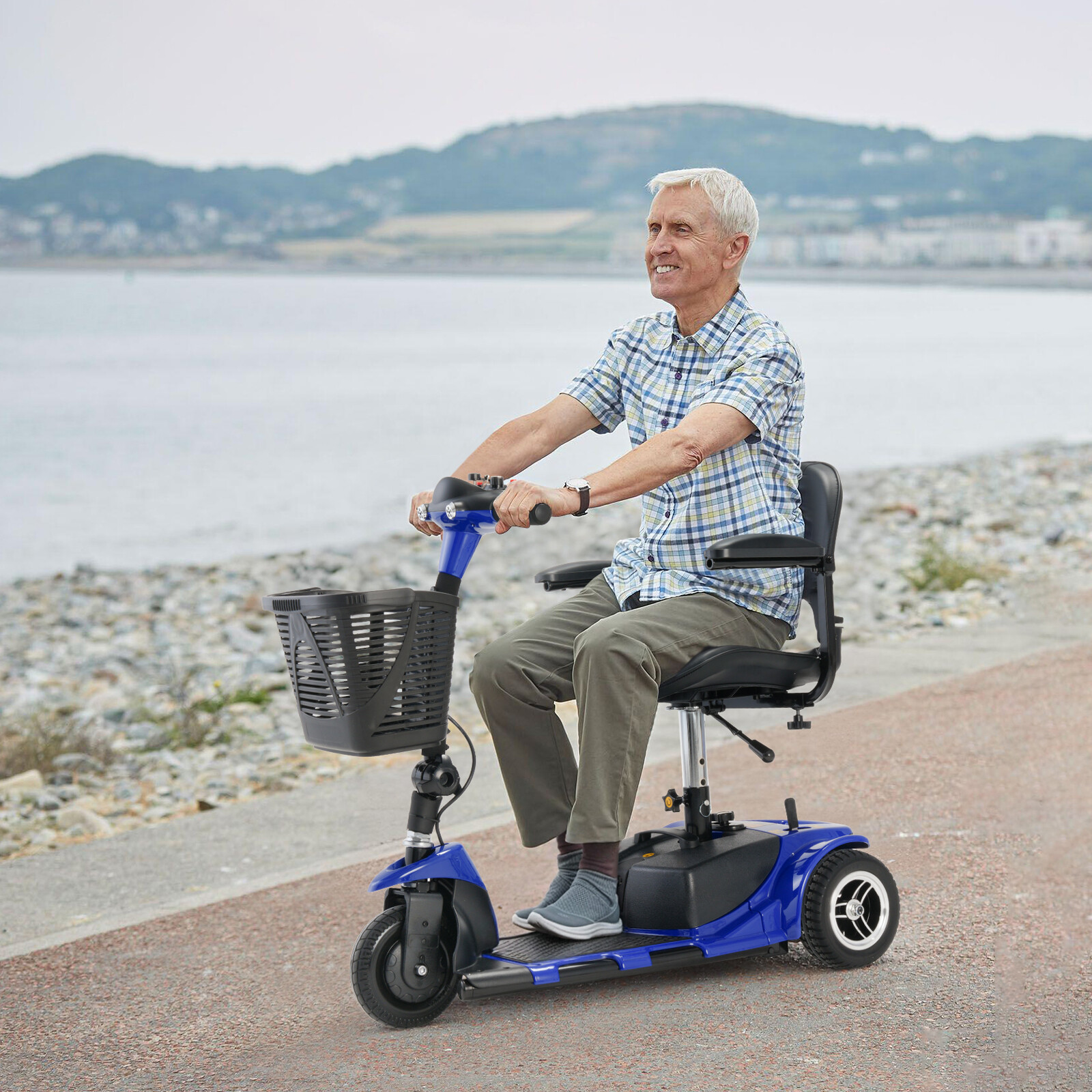 Big 3 Wheels Mobility Scooter Electric Powered Mobile Folding Wheelchair Device