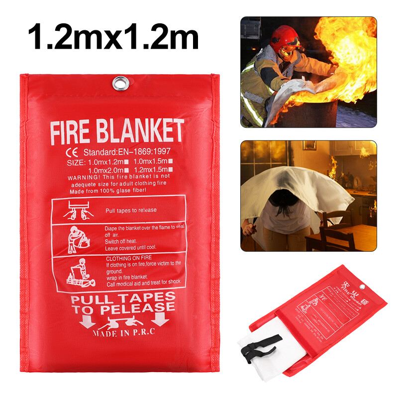 Emergency Fire Blanket W/Hook, For Home & Kitchen, Fire pits, BBQ, Fireplace