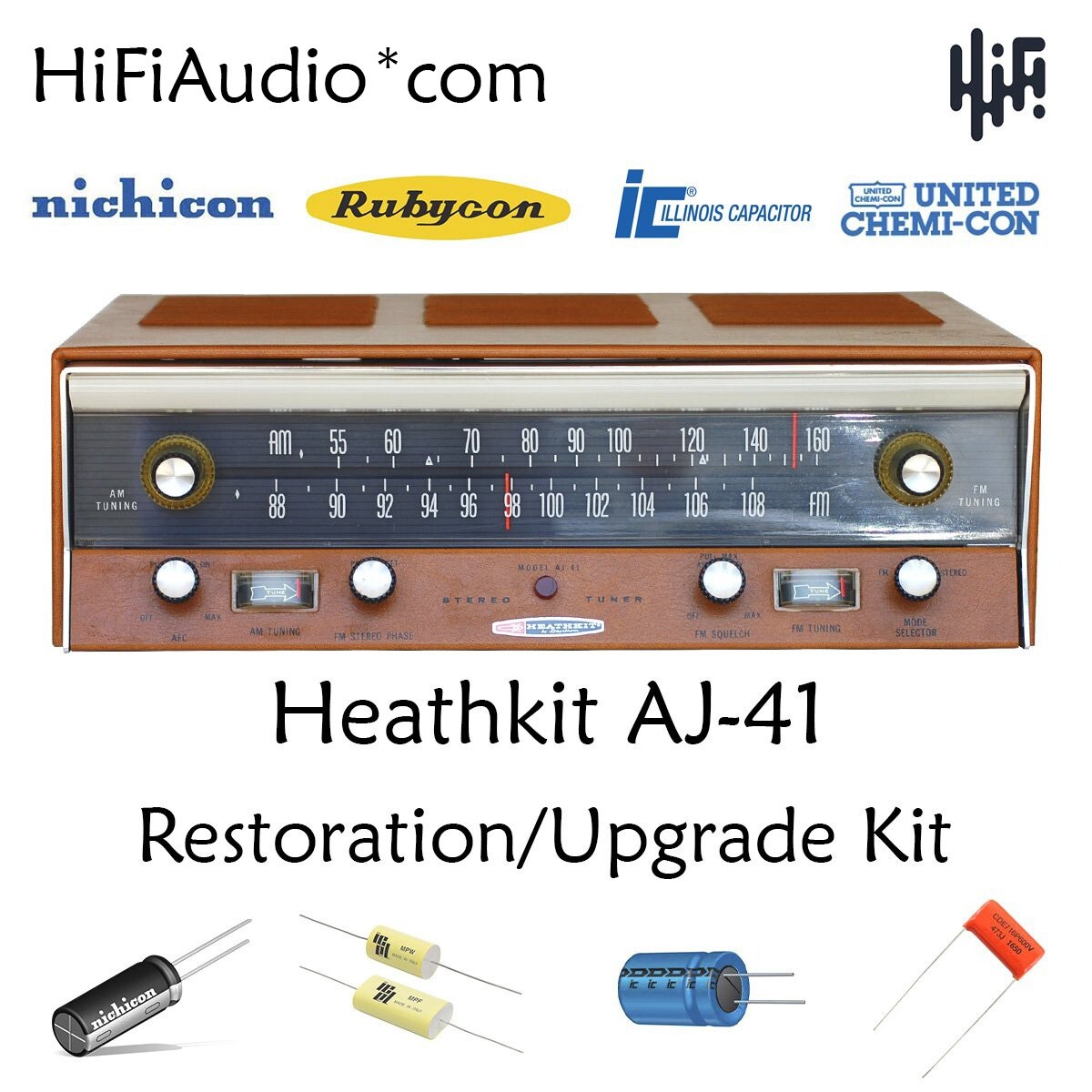 Heathkit AJ-41 tuner restoration kit upgrade recap capacitor rebuild