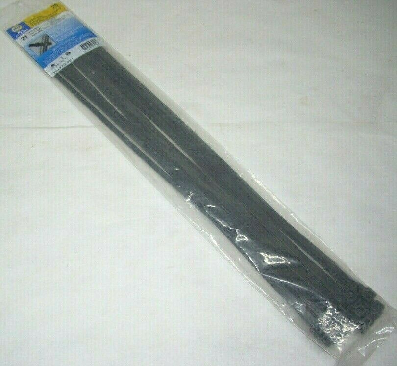 Napa 770-9311 Heavy Duty Black Cable Ties 0.35 x 24" Long Nylon 6/6 25 pk