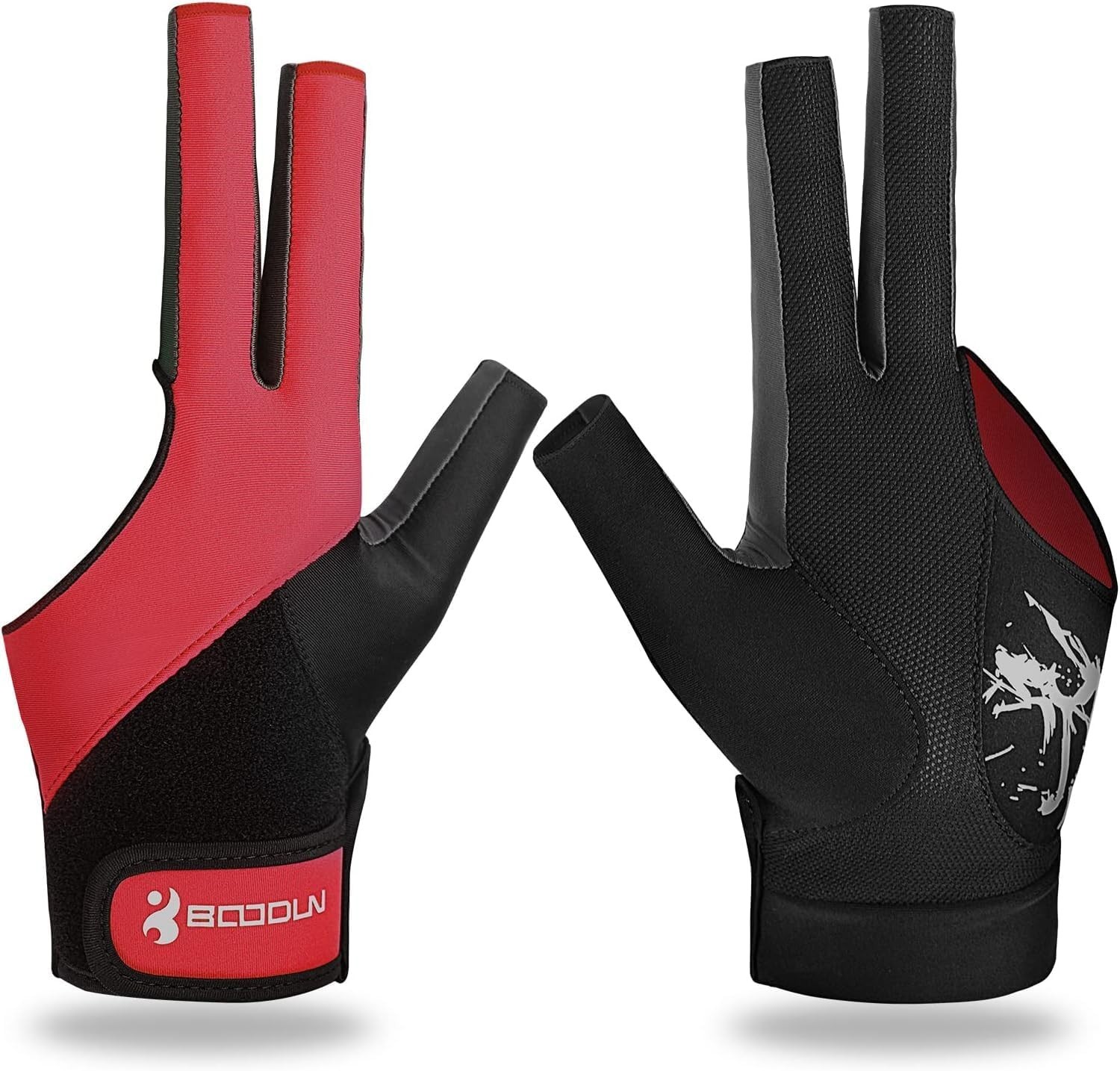 Billiard Pool Gloves for Left Hand 3 Finger, Splicing Process, Snooker Cue Sp...