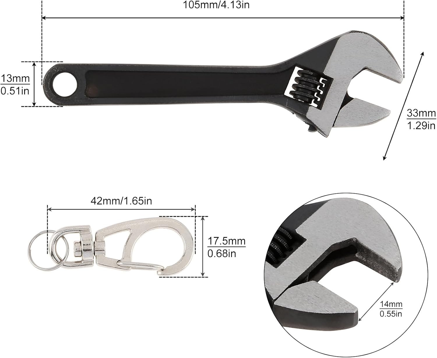Mini Wrench Tool Keychain, Spanner Keyring Pendant, Keychain Creative Mini